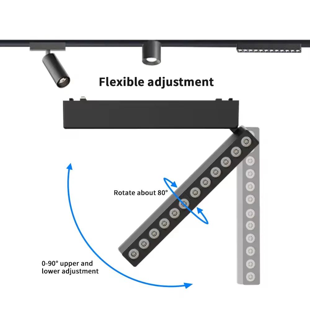 New Smart Magnetic Track Light 6MM-Thin Ultra Slim Surface Rail Led Flood Grille Spotlight Aluminum Tuya Zigbee 3.0 Black White 2