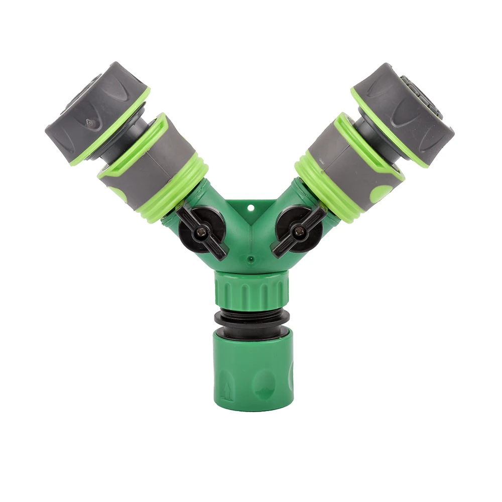 2-Way Garden Tap Water Splitter Female 1/2 3/4 Garden Hose Y Splitter Watering Adjustable Switch 3