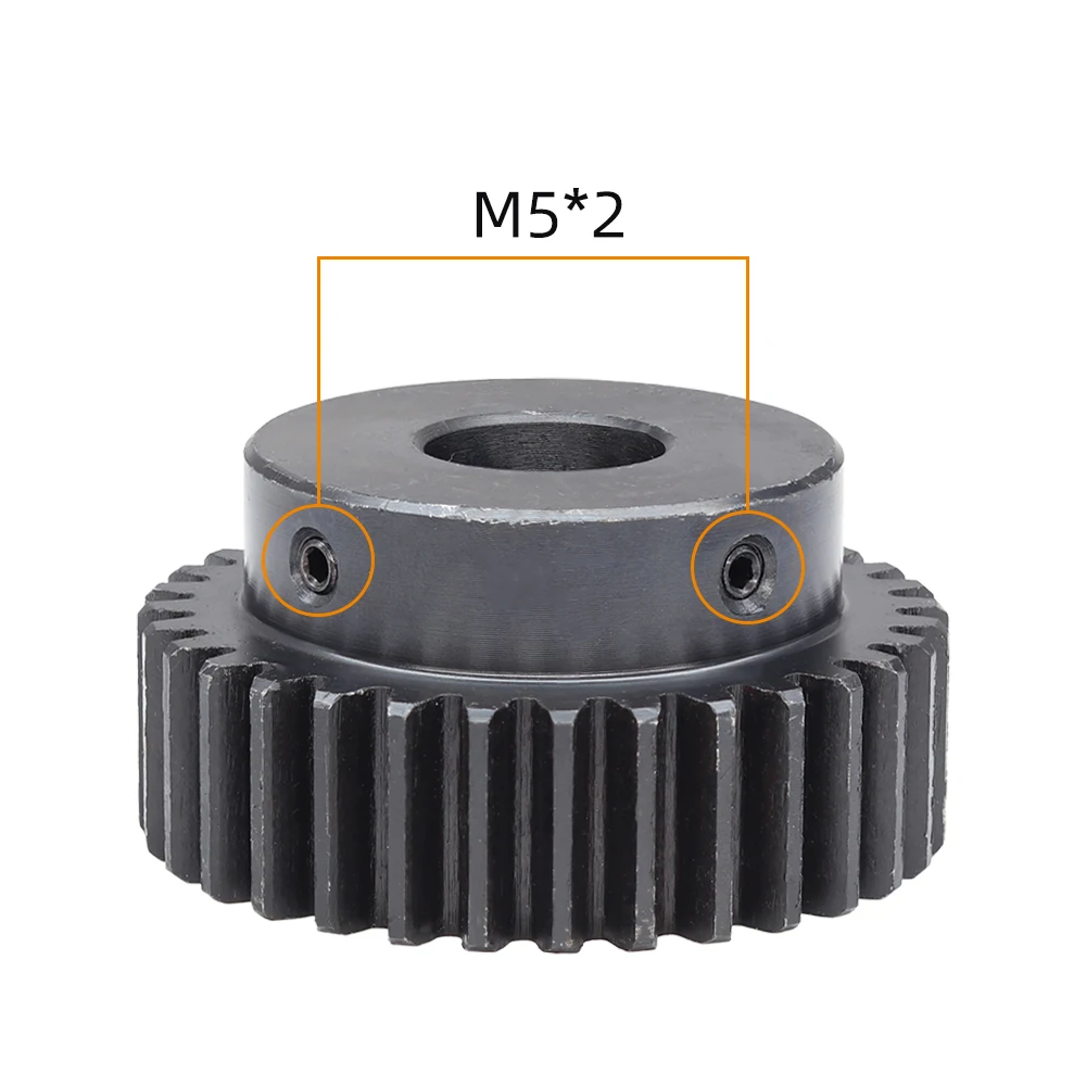 Motor Gear 2M 34T Pitch 6.28 mm Bore 10/12mm Gear Wheel Blackening SC45#Carbon Steel Material Teeth Height 20mm 2M34Teeth