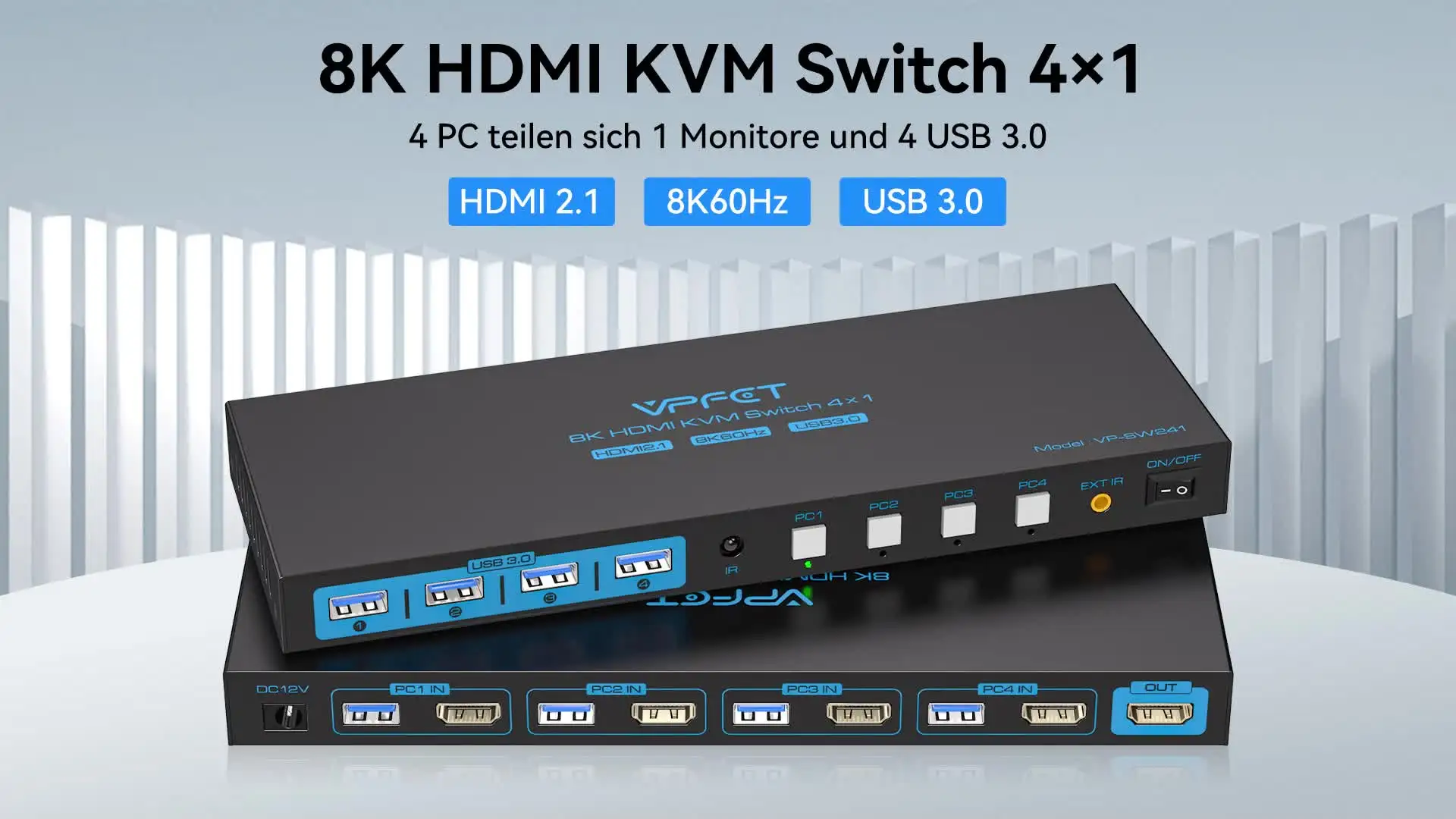 Switch Kvm Hdmi Dpofirs 2 Porte - Doppio Monitor Per 2 Computer, 4K 30Hz, HDCP 2.0 Doppio Monitor Computer - Foto 2