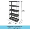 5-Tier Heavy Duty Ventilated Storage Shelf, 150 lbs per Shelf, Plastic Shelving Unit 4