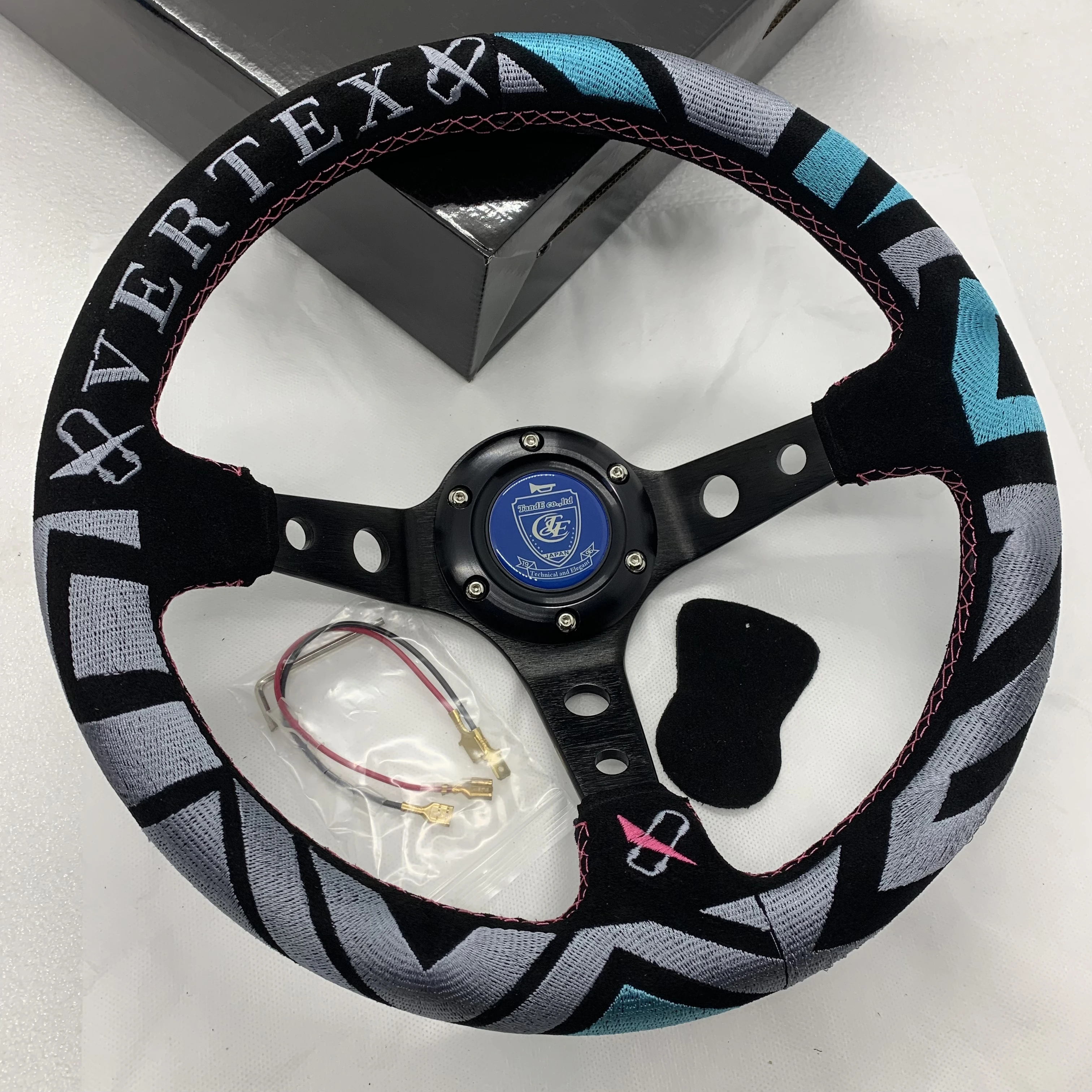 

universal JDM Racing LABYRINTH VERTEX STEERING WHEEL Drift Rally JDM Leathelr Limit wheel High performance car acesssories