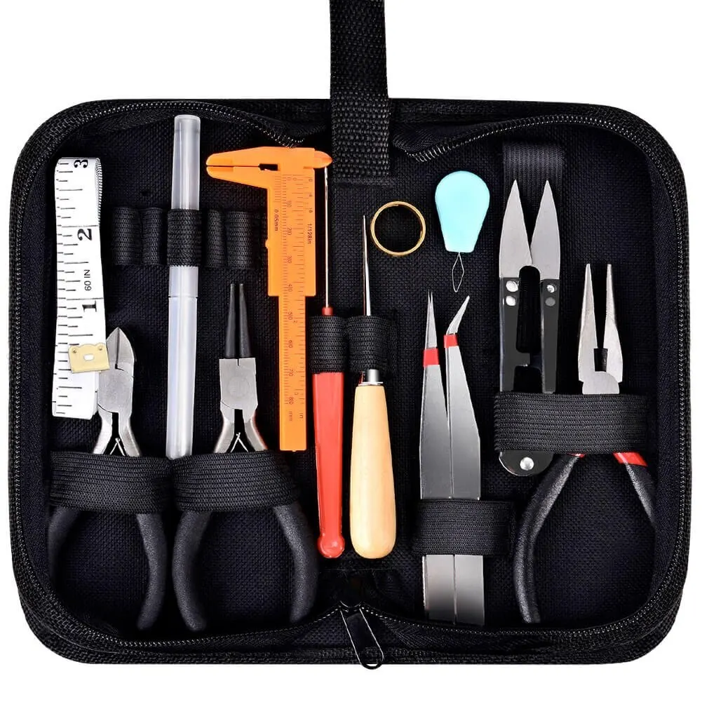 19Pcs Jewelry Making Tools Kit with Zipper Storage Case for Jewelry Crafting and Jewelry Repair