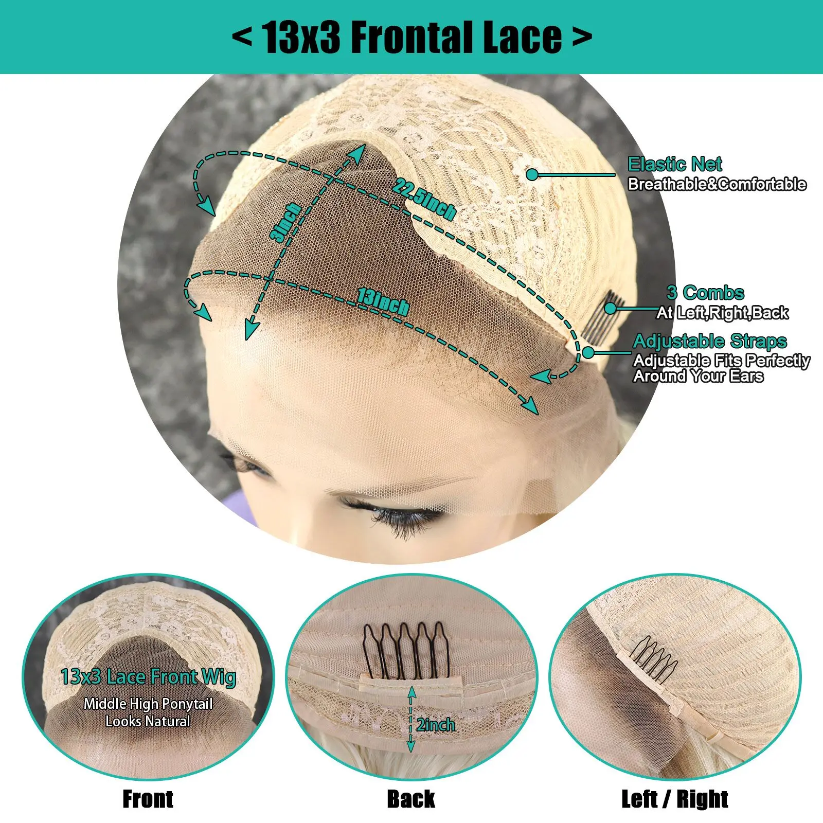 S690b626dd1c94dce937ae3b7d06eb664I Short Bob Wig Ombre Blonde Lace Front Synthetic Wigs For Women Straight 150 Density 13x3 Colored Dark Roots Glueless Wig Mallzona