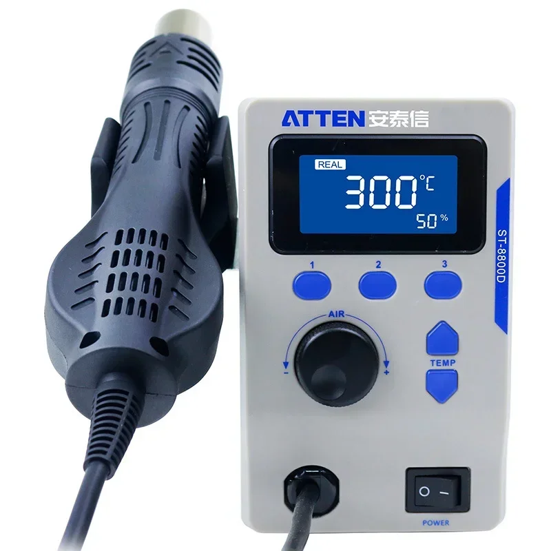 ATTEN ST-8800D 800W Intelligent Hot Air BGA Rework Station 100℃-500℃ Temperature Control Heat Gun Station for PCB Desoldering 3