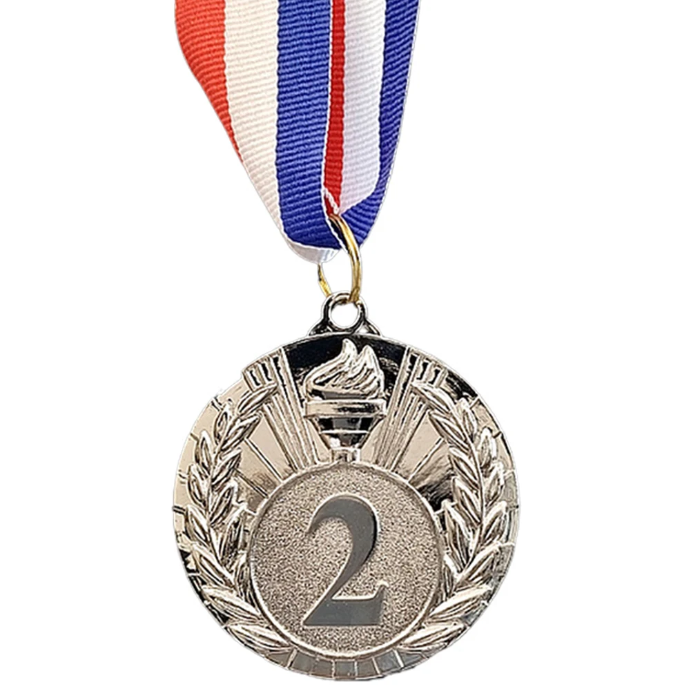 5cm Gold/Silver/Bronze Medal Award Medals with Neck Ribbon Metal Winner Medals Competition Medals for Marathon Ball Games