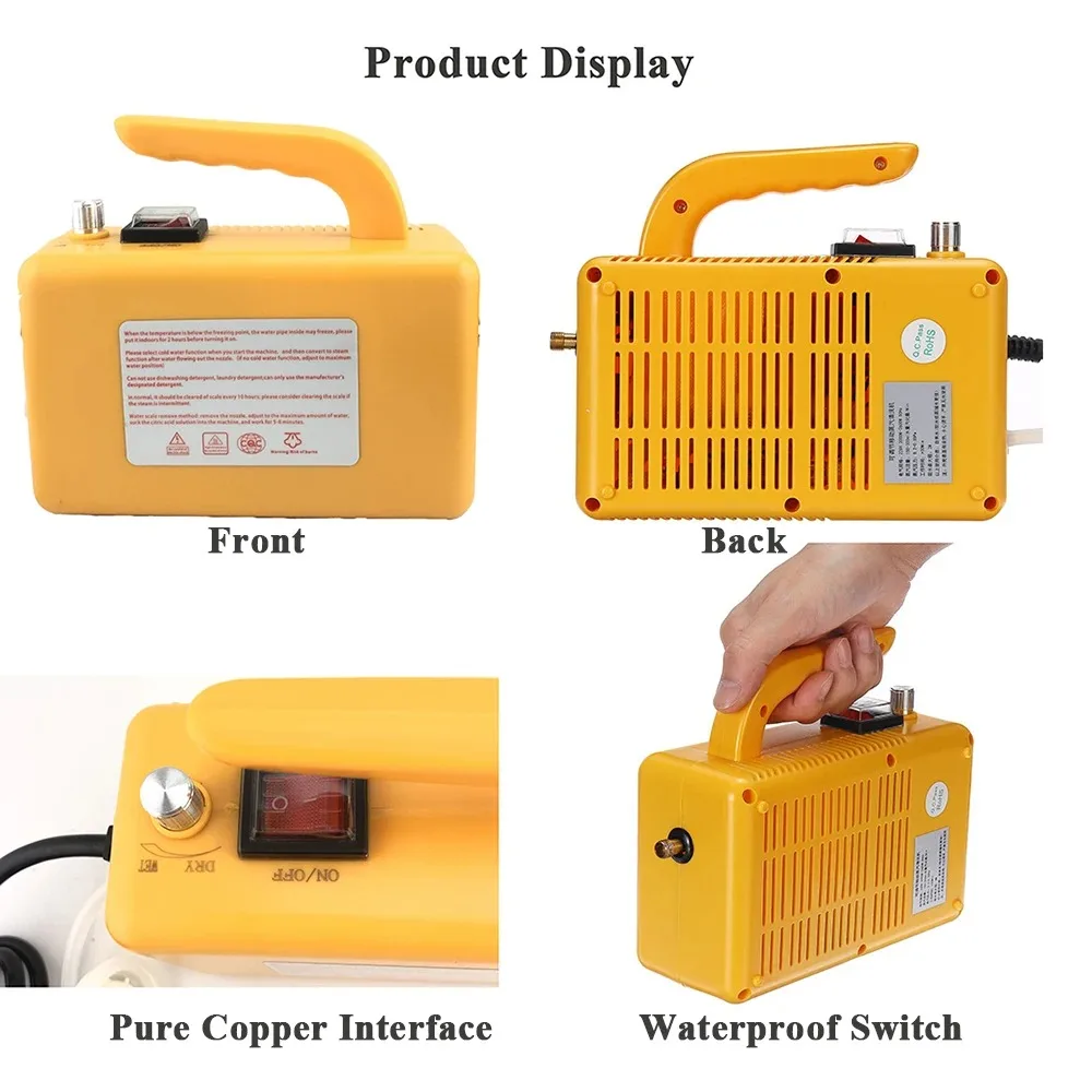 220V EU plug 2600W Household Electric Steam Cleaner 2600W Portable Handheld Steamer Car Kitchen Brush Cleaning Machine 3