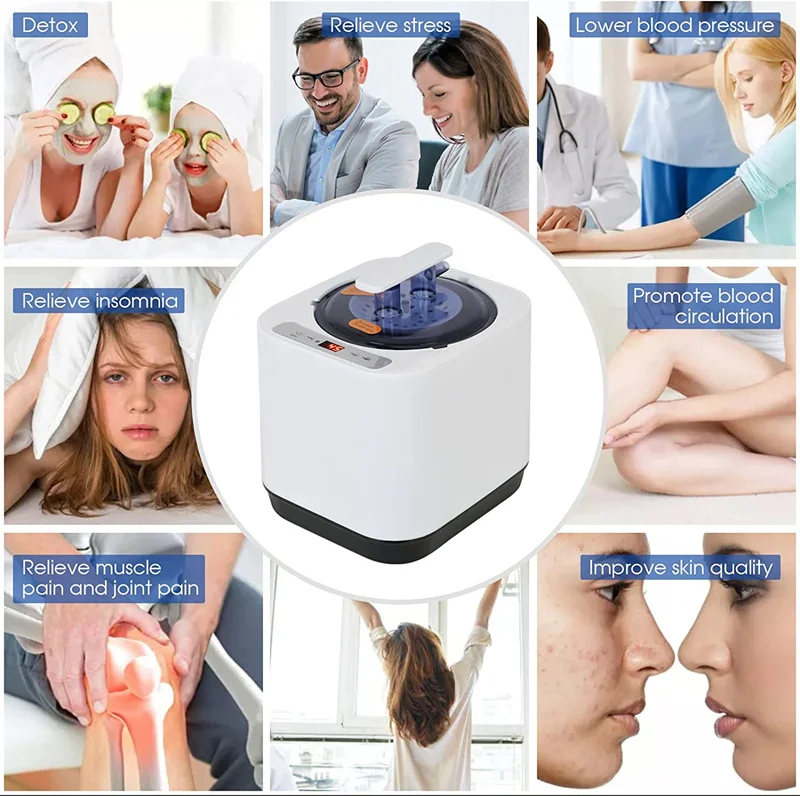 Sauna Steamer Pot 2Liters,220V/110V Steam Generator Stainless Steel Sauna Steamer Pot with Remote Control Steam Pot for Sauna 4