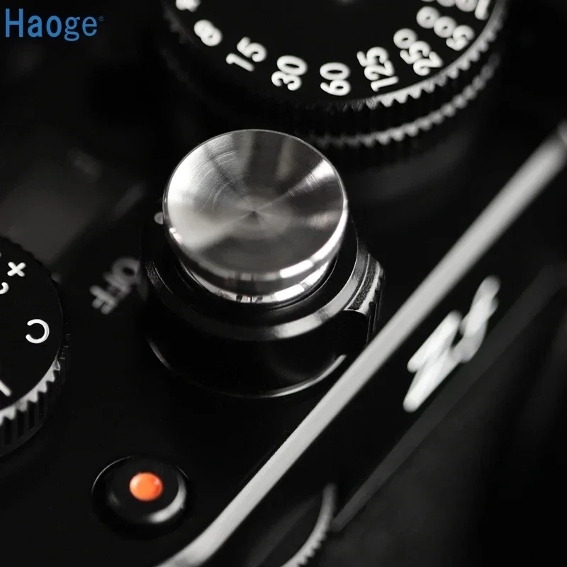 Haoge 12mm Metal Shutter Release Button For Fujifilm XT5 X-Pro3 XT50 Nikon Zf DF And Leica M10 M-11 Concave Surface Silver - 44