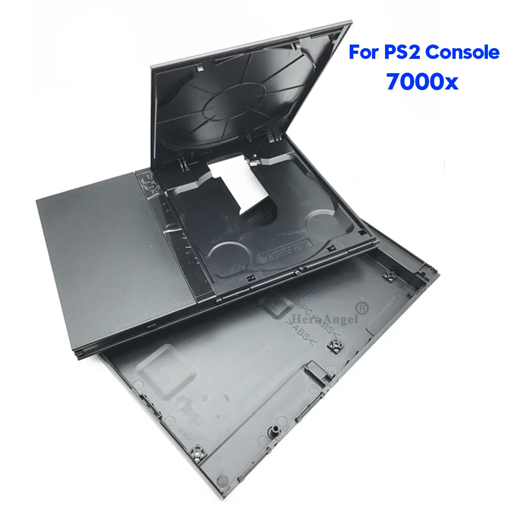PS2 Slim 7w 70000 7000X 9w 90000 9000X 콘솔 커버(스티커 라벨 포함)용 고품질 검정색 전체 하우징 쉘 케이스