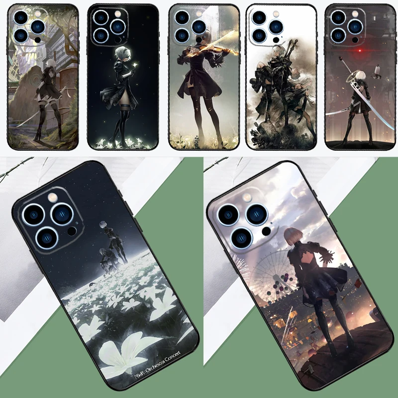 携帯電話本体 NieR Nier自動電子機器ケース,iPhone 15, 14 pro max,15, 11, 12, 13