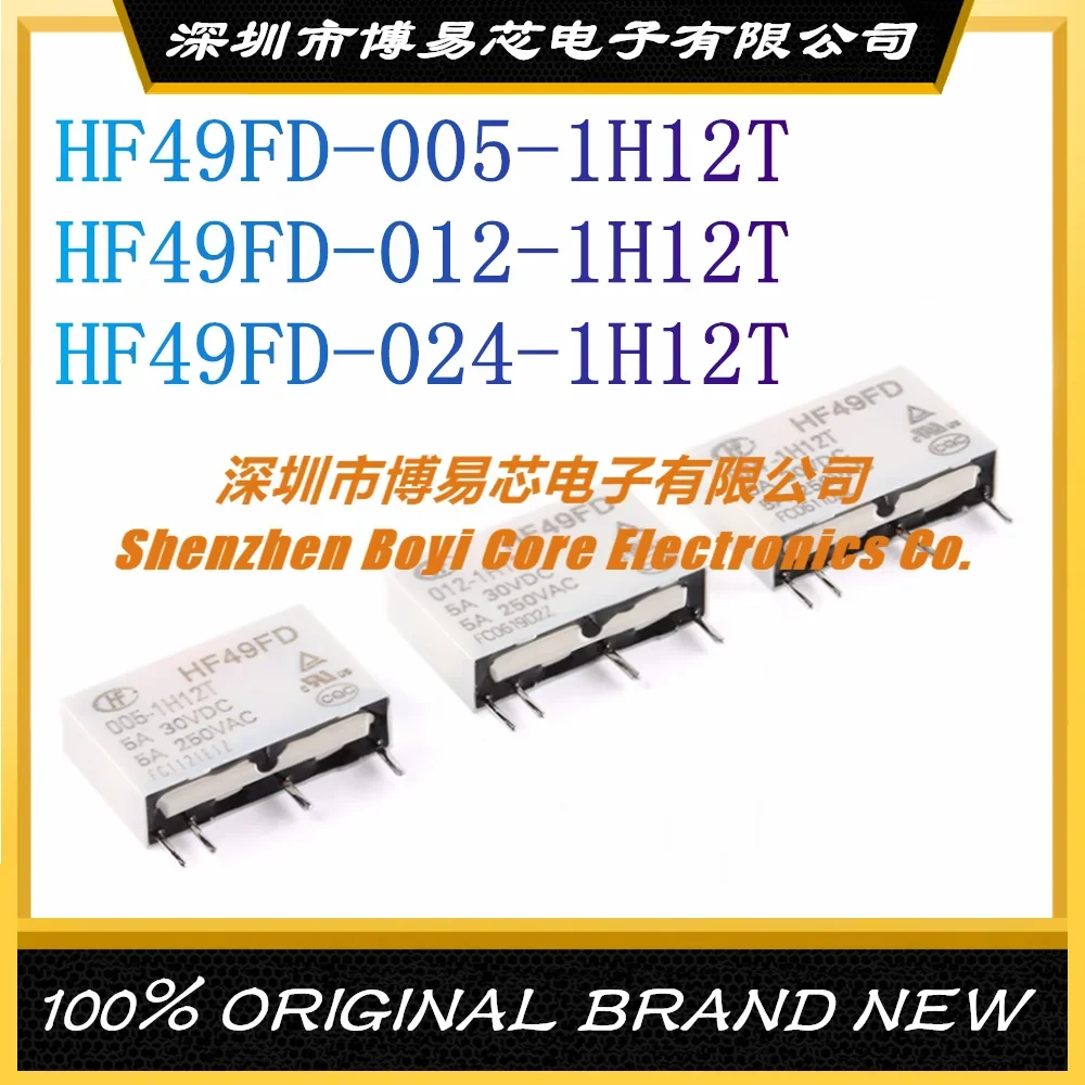 HF49FD-005/012/024-1H12T 4 Feet A Set of Normally Open Small Medium Power Original Relay 10pcs 5a 4pin hf46f 5 hs1 hf46f 12 hs1 hf46f 24 hs1 power relay a normally open 5 v 12 v 24 v 5a 250vac relays