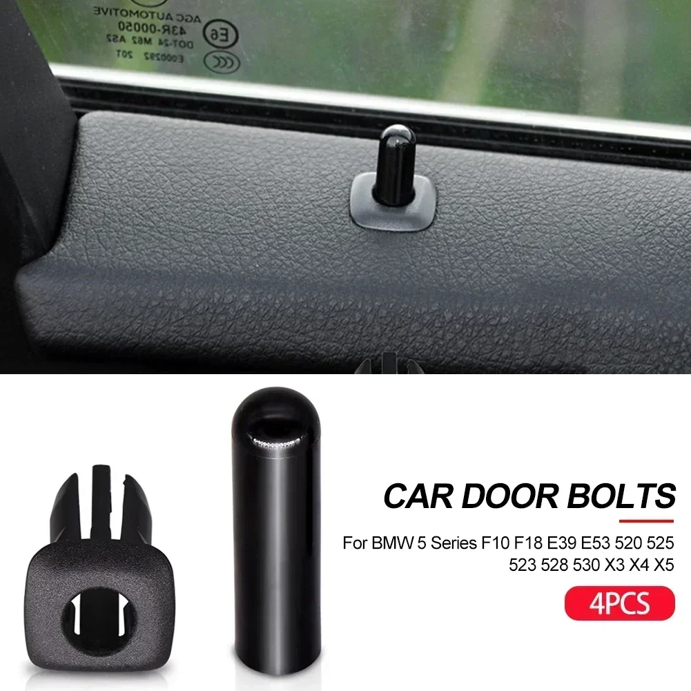 4Pcs Car Rear Door Lock Pin Knob Cap for BMW 5 Series F10 F18 E39 X5 E53 520 525 523 528 530 X3 X4 F25 ABS Interior Accessories car door lock pins car door lock knob