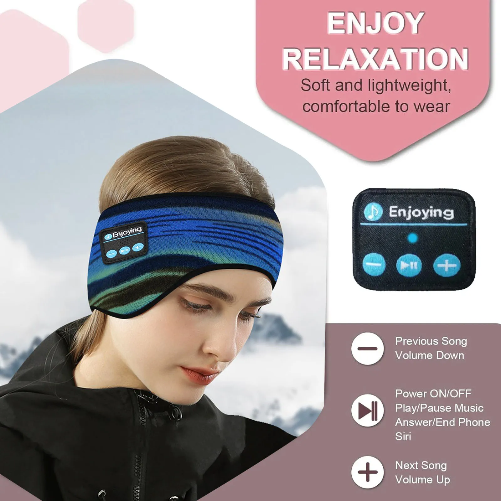 Wireless Bluetooth Headphones Headband Unisex Sports Music Winter Earmuffs Outdoor Ear-Muffs Ear Cover Bluetooth Headset Mic