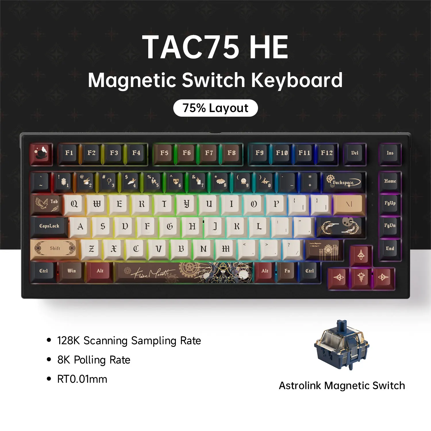 Akko TAC75 HE Magnetic Keyboard 75% Magnetic Switch Rapid Trigger