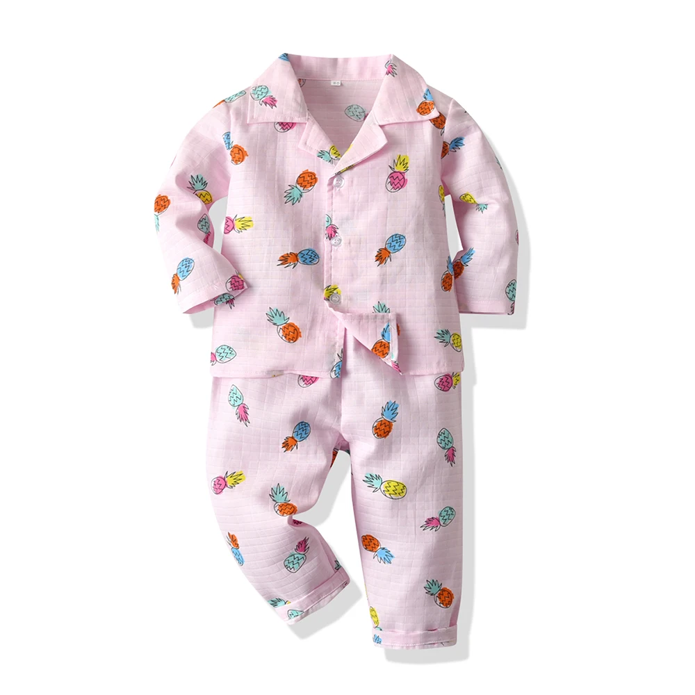 2022 Spring Pijama Pyjamas Set for Babi Girls Cartoon Fish Pajama Child Sleepwear Kids Homewear Suit Toddler Boys Girls Clothing baby nightgowns	 Sleepwear & Robes