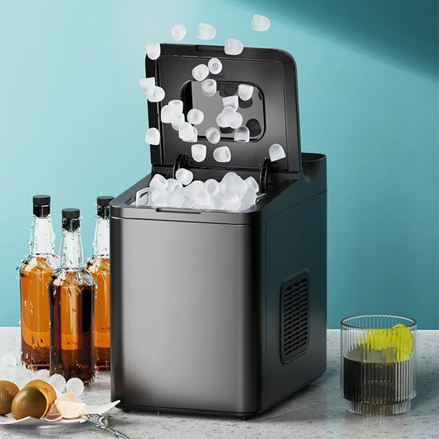 ZB-20B 40kg Ice Maker Commercial Milk Tea Shop Large Ice Cube Make Small  Home Fully Automatic Ice Making Crushed Ice One Machine - AliExpress