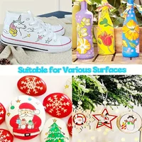 12-80 Colors Acrylic Paint Pens Markers Set Paint Art Marker Soft Tip Pen for Children Stone Paint Ceramic Glass Fabric Painting 6