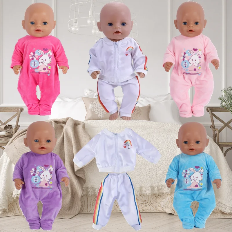 Vêtements pour poupées Llorens 42 cm - Ensemble barboteuse rose avec bonnet, chaussettes et veste