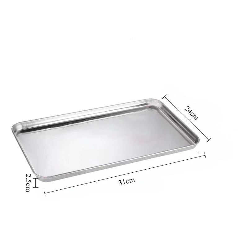 Elegant Stainless Steel Serving Tray - Decorative Kitchenware and Buffet Organizer