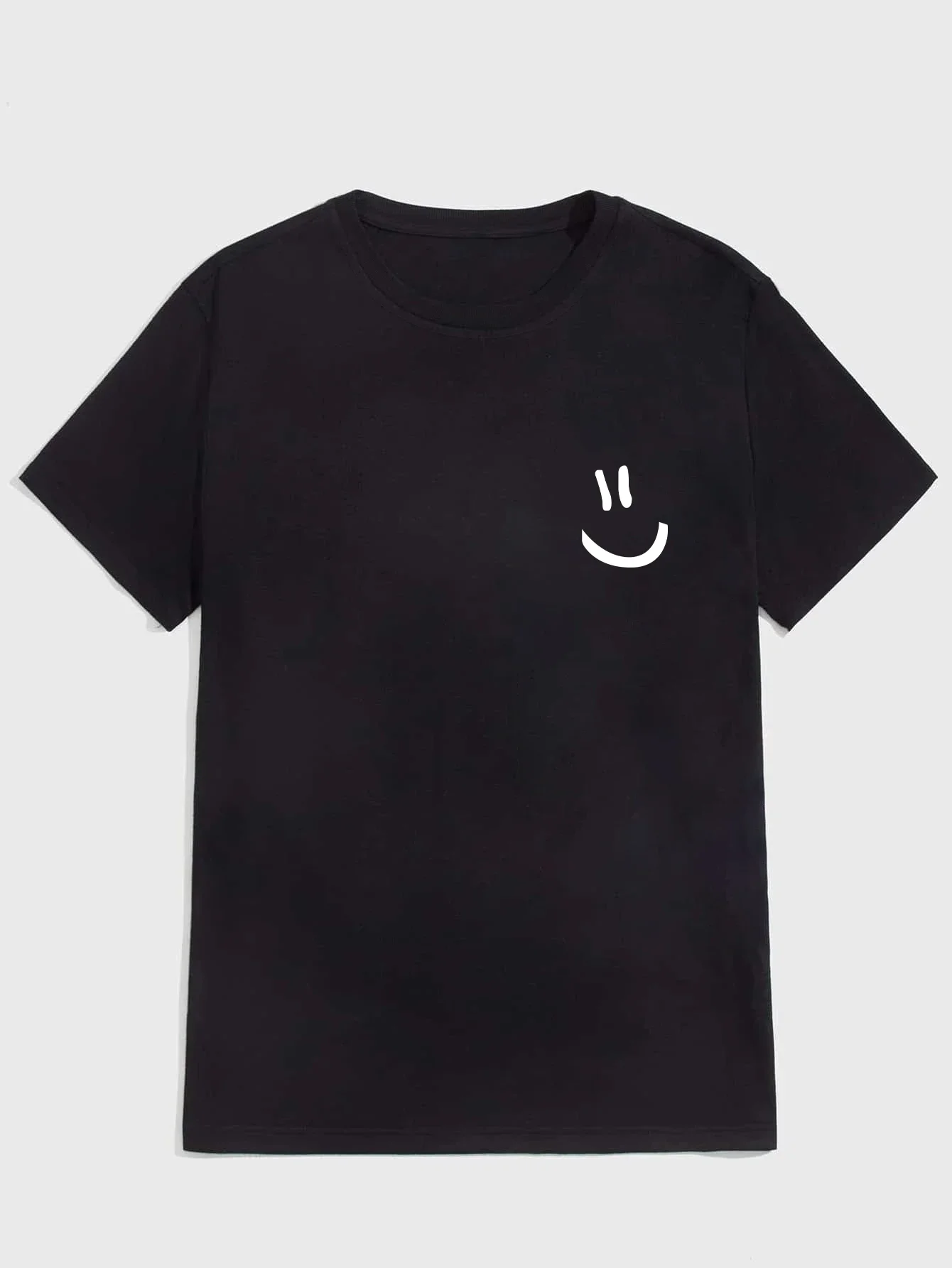 

Футболка мужская с коротким рукавом и круглым вырезом, Повседневная модная рубашка с принтом улыбки, стандартная одежда в стиле оверсайз, на лето