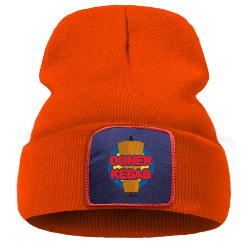 

Doner Kebab Cartoon Cool Print Solid Color Knitted Caps Soft Warm Winter Hat Outdoor Hip Hop Unisex Caps Comfort Creative Caps
