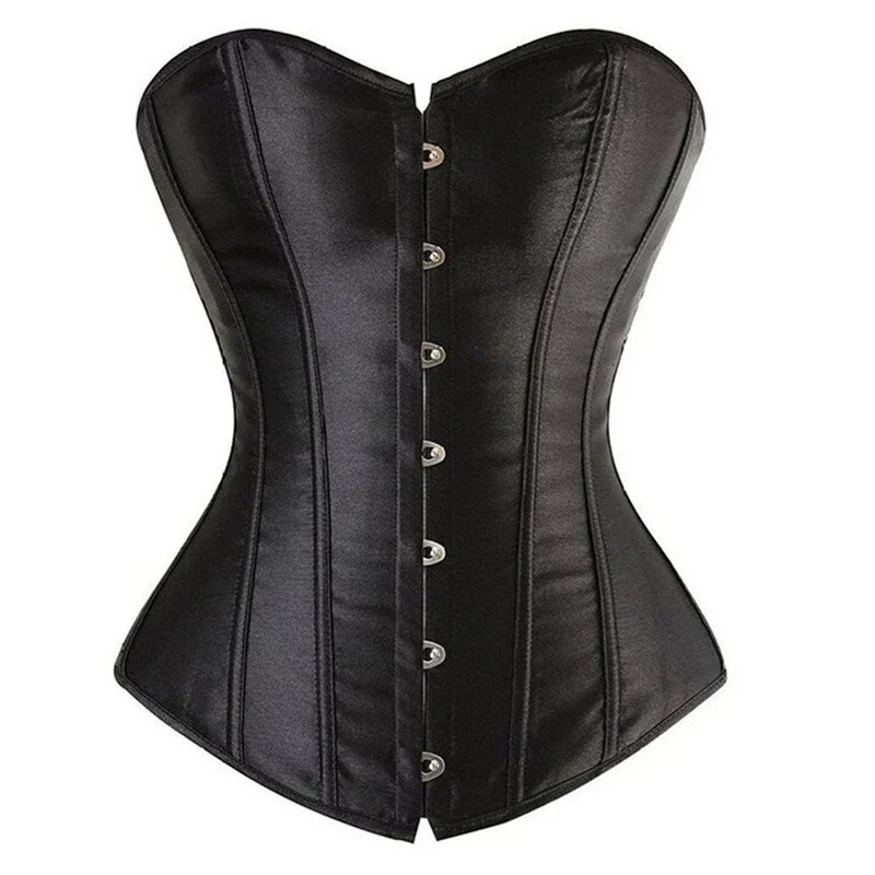 

Sexy Satin Bustier for Women Simple Elegant Corset Gothic Steampunk Body Shapewear Elastic Boned Slimming Korset