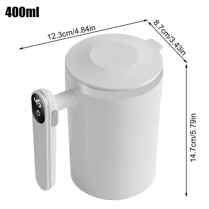 Automatic Magnetic Stirring Coffee Cup 400ml Digital Display Design Automatic Stirrer Coffee Mug Portable Stirring Mug Electric