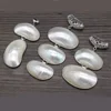 Natural Alloy White Accessories Shell Irregular Egg-shaped Pendant Handmade Crafts Making DIY Exquisite Necklace Jewelry 4