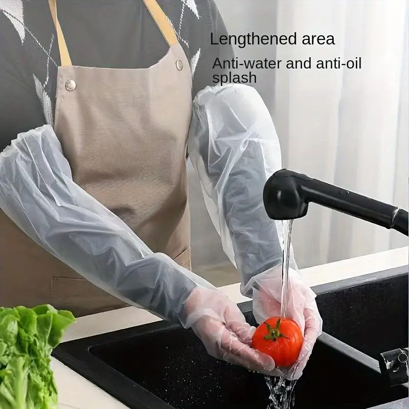 10Pcs/set Durable Comfort Kitchen Cleaning Gloves Extended Length Waterproof Oil-Resistant Multipurpose Household Gloves