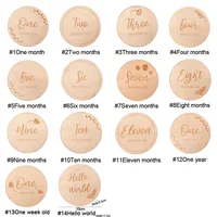 Newborn Photography Props Baby Birth Accessories for New Born Photo Handmade Wooden Baby Milestone Cards1-12 Month Baby Stuff 6