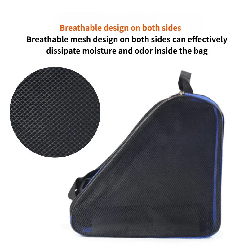 대용량 3단 아이스 스케이팅 가방(튼튼한 신발 수납공간 포함) - 인라인 스케이트, 롤러 스케이트용 조절 가능한 어깨끈