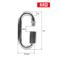 Durable Stainless Steel Oval Locking Carabiner Clip for Outdoor and Utility Use (M8)
