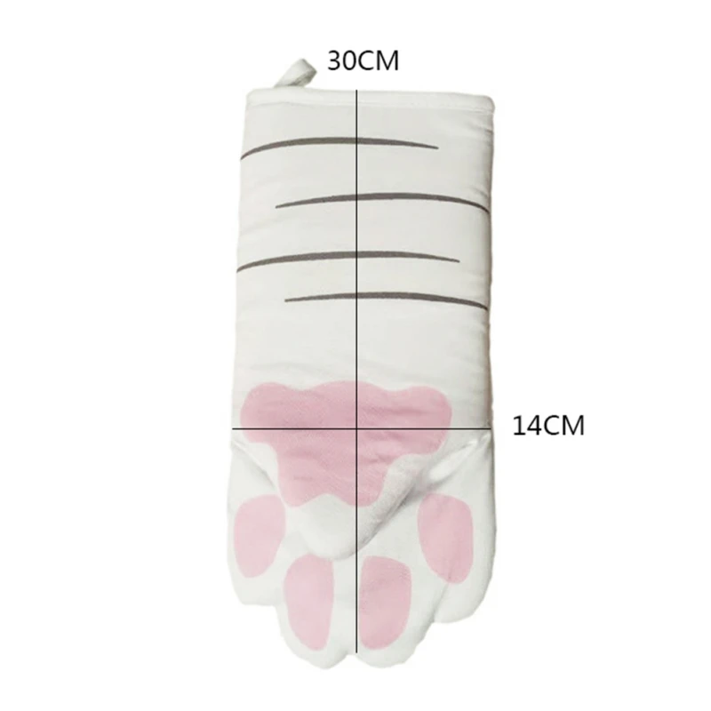 1 PC Oven Mitts Cute Cat Paws 3D Cartoon Baking Gloves Anti-scald Heat Resistant Non-slip