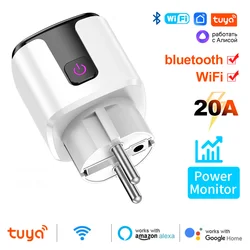 WiFi Smart Plug with Voice Control - 20A Smart Socket - Black and white