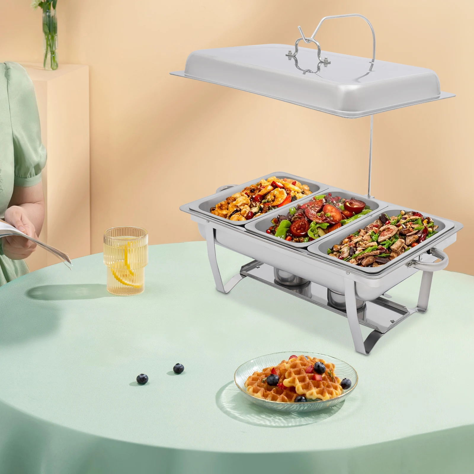 Stainless Steel Chafing Dish, Chafing Dish Buffet Warmer, Buffet Server and Warmer for commercial catering, buffets, hotels