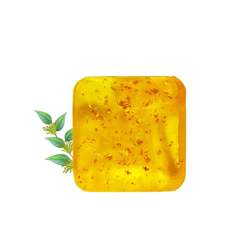 Luxury Gold Foil Face Soap-Osmanthus Brightening Formula for Oily & Dull Skin Handmade Vegan Cleansing Bar