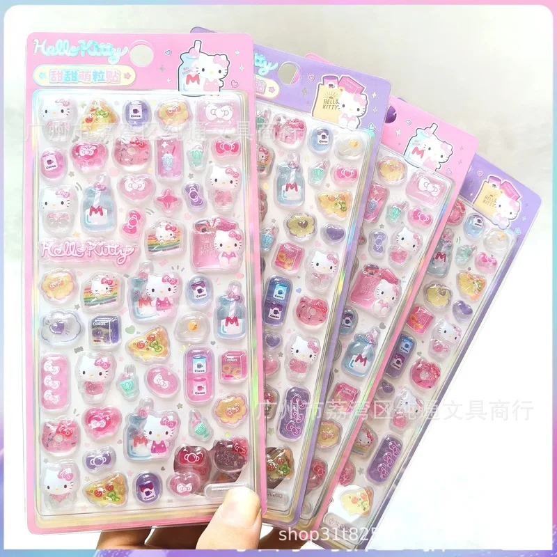 귀여운 헬로키티 3D 엠보싱 크리스탈 다이아몬드 스티커 귀여운 쿠로미 멜로디..