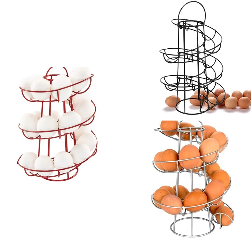 

Kitchen Egg Rack, Spiral Egg Basket, Iron Practical Egg Storage Rack, Storage Rack