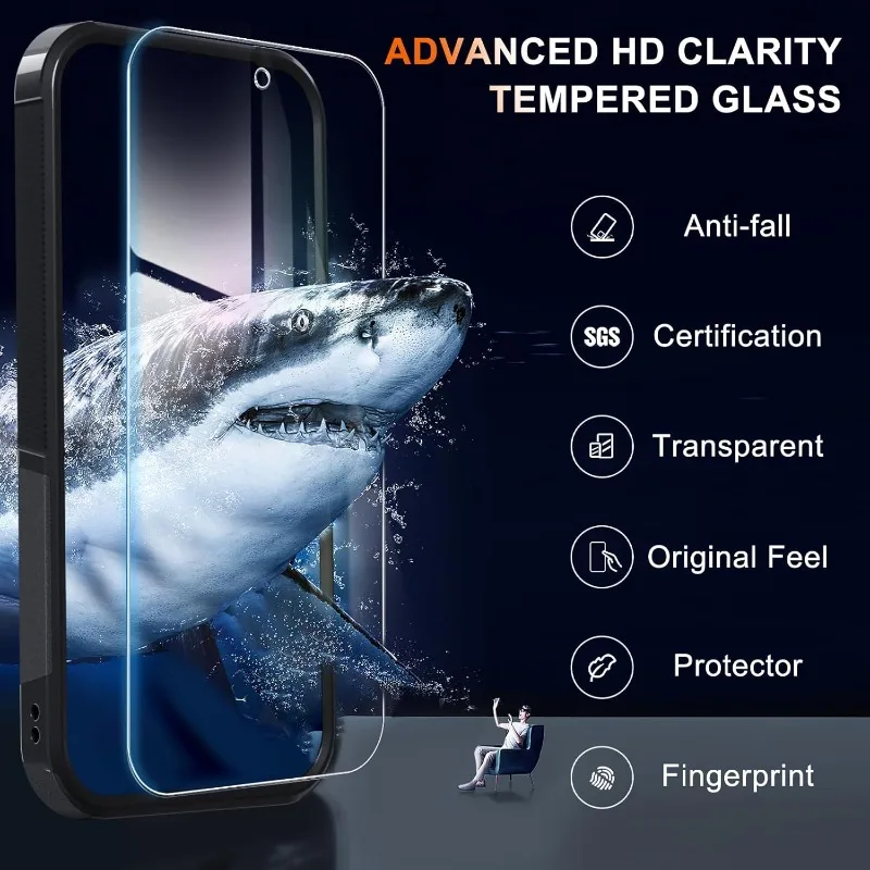 Military Grade Defender Armor with 2-in-1 Lens and Screen Protector Film Case