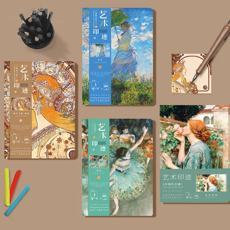 

A5 Notebook Van Gogh Famous Painting Series Cover,80sheets/Book Writing Diary Recording Life Office Study Note Supplies CS-057