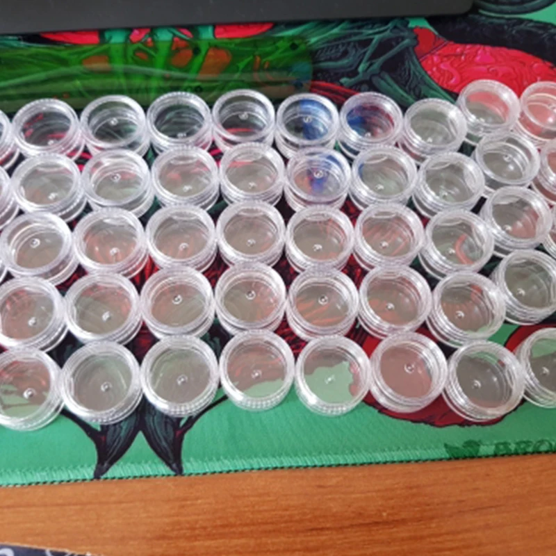 50pc Clear Cream Jar Mini Cosmetic Bottles Containers Transparent Pot For Nail