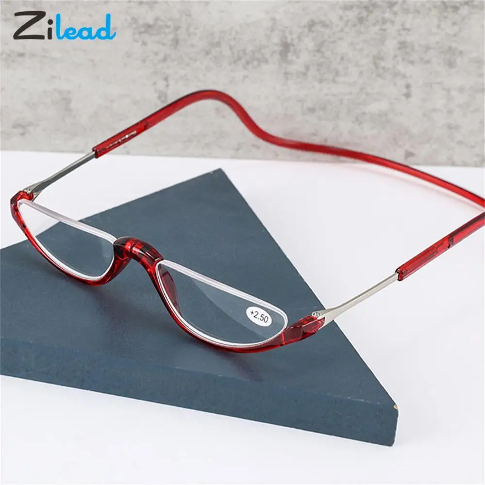 Zilead Reading Glasses For Men Women Hanging Neck Half Frame