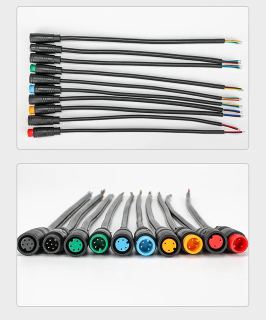 5/20/100 PCS M6 M8 Julet Sensor Waterproof Electric Bicycle Butt Joint Plug Male Female Ebike Display Cable Connector With Wire 2
