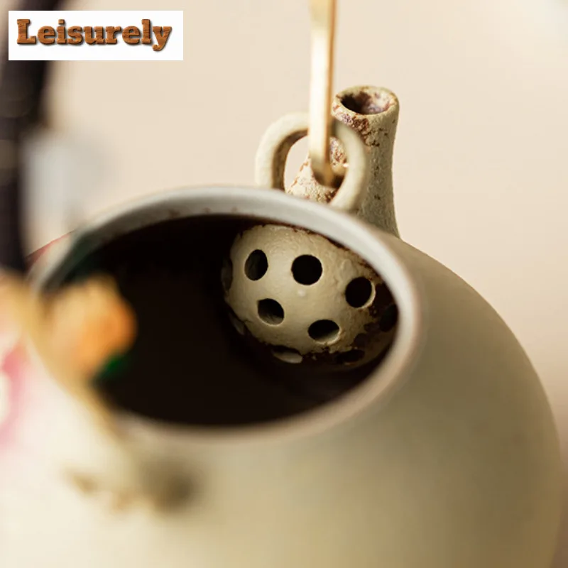 Kiln Fambe Firestone Red Lifting Handle Tea Set Complete Set Retro Tea Ceremony Set Teapot And Tea Cup Set Teaware Decoration