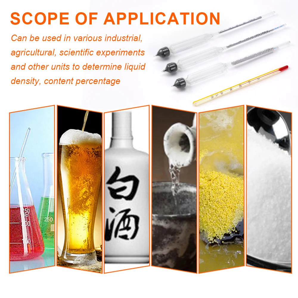 4-Piece Alcohol Hydrometer Set 5