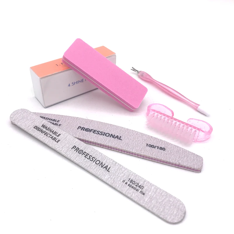 5pcs Nail Art Sanding File Buffer Block For Acrylic UV Gel Manicure Tips