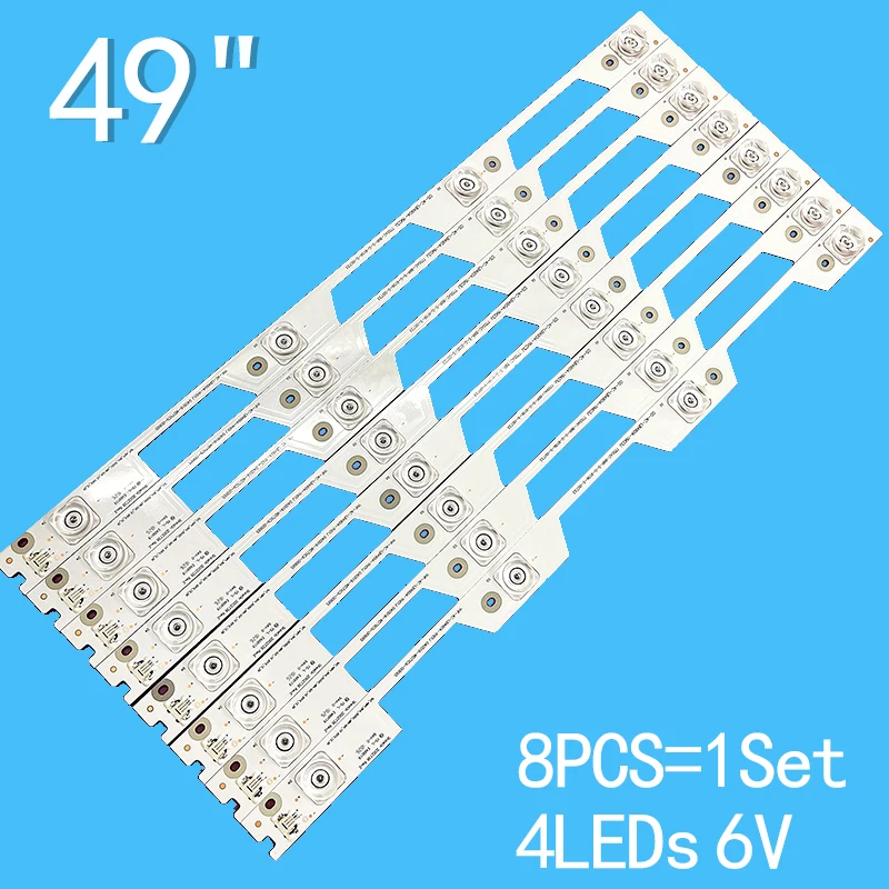 8Pcs/Lot LED Backlight Strip for 49P3 D49A620U L49P1 427MM YH-4C-LB4904-YH01J YM03J Y49A580 B49A769U 49A660U 49HR330M04A1 for tcl 49p3f 49a950c 49p3 49p3c l49p1 ud l49p2 ud d49a620u b49a81s ud 49hr330m04a2 v3 hr 17624 05008 4c lb4904 hr07j hr06j