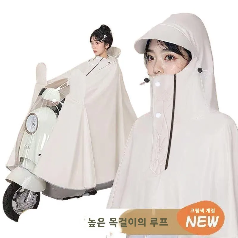 새로운 두꺼운 롱 버전 오토바이 레인코트 전신 전기 자동차 레인코트 성인 방수 자전거 라이딩 레인슈트
