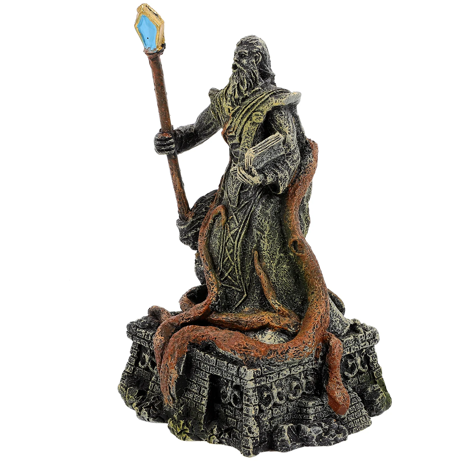 

Poseidon Aquarium Decorations God of the Sea Fish Tank Resin Pharaoh Decoration Ornament